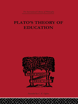 cover image of Plato's Theory of Education
